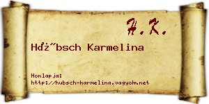 Hübsch Karmelina névjegykártya